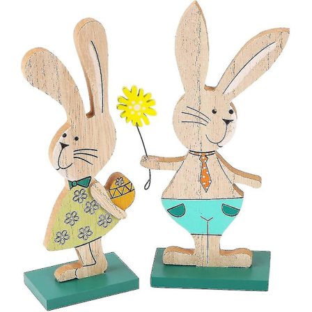 Påskedekorasjon Trekanin, 2 stk Påskekanin Dekorasjon, Påskedekorasjon For Utendørs Borddekorasjon Hage Hy-yuhao