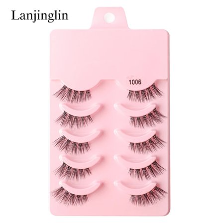 Half Eey Lashes 3/5/10 Par Nya Faux Mink Lashes Naturliga Falska Ögonfransar Wispy Fluffig Ögonfrans Extension Makeup Halv Lashes Verktyg