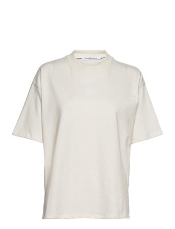 Two T Monogram Boyfriend Tee White Calvin Klein Jeans