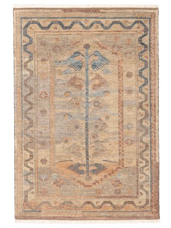 Hand Knotted Oushak Indo Rug 244X350 Brown/Orange