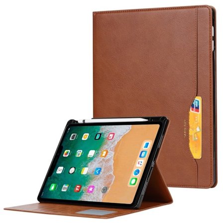 Stand Wallet Design Læder Tablet Cover Case med Pen Slot iPad mini (2021) - Brun