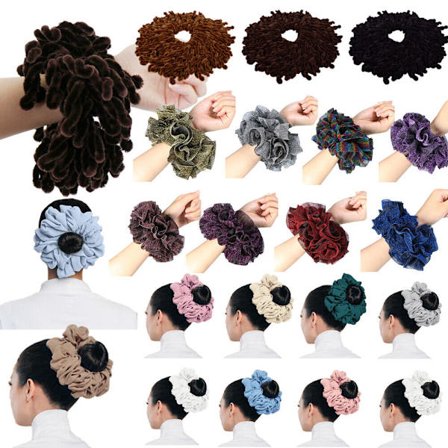 Women Elastic Hair Tie Bun Scrunchie Hairband Volumising Hijab Volumizer Scarf