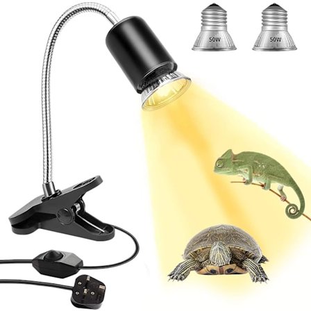 Kilpikonnan lämpölamppu (50W+50W, Euroopan pistoke), E27 UVA/UVB matelijalamppu jalustalla, lämpövalonheitin matelijalamppu akvaariolämpölamppu 