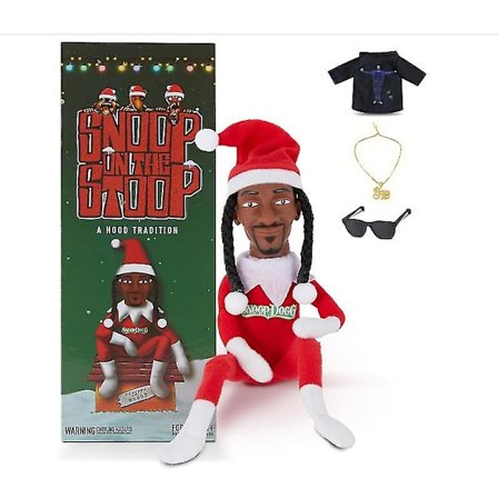 Snoop on the Stoop - Snoop Dogg Dukke Julegave Plys Figur Legetøj Ornament Gave (Chien avec coffret cadeau)