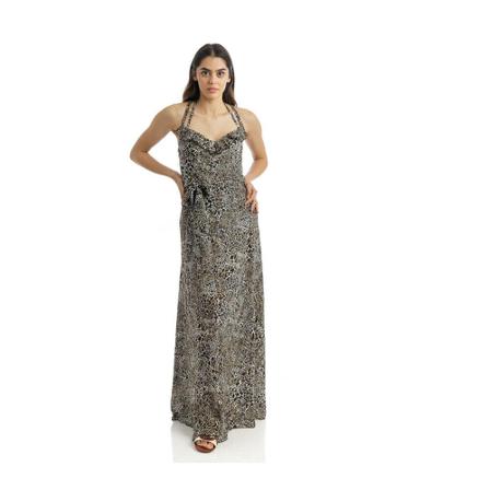 Liu Jo Animal Print Maxi Kjole Grå, Dame