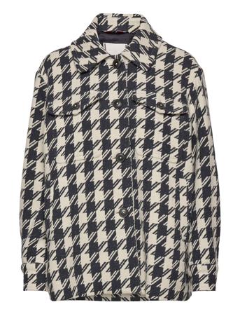 Wool Blend Houndst Otw Shacket Patterned Tommy Hilfiger
