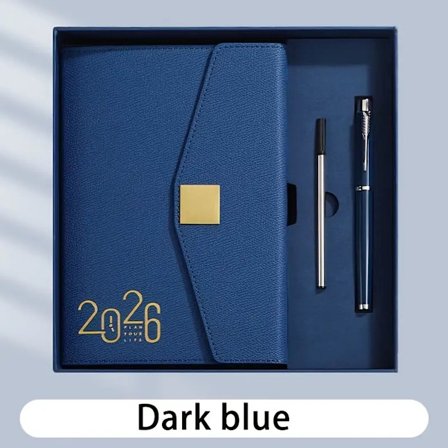 Agenda 2026 - Agenda 2026 Vuxna - Planerare - Journal - Organizerare - med Penna + Pennrefill - 2026 Planerare A5 Presentförpackning Lyxig Blå 