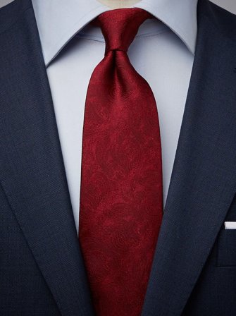 John Henric Men's Burgundy Tie Formal Size 8