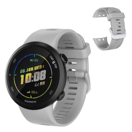 Garmin Forerunner 45 silikoninen kellonauha - Harmaa