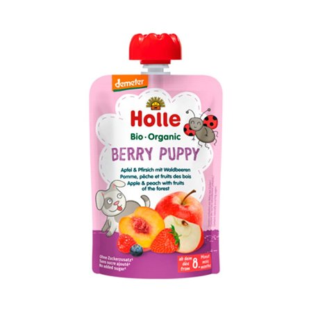 Holle Berry Puppy Æble Fersken & Skovbær Smoothie 100 g, Børn & Forældre, Babymad, Øvrigt