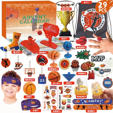 Basketball Julekalender Sæt Børnelegetøj Basketball Prik Hul Sjov Gave Blind Box