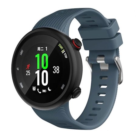 Garmin Forerunner 45S klockarmband med silverspänne i silikon - Titangrått