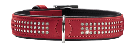 Hunter - Collar Softie Triluxe 50/S-M Artificial Leather Red/Black - Hund - Halsbånd - ZOO.no
