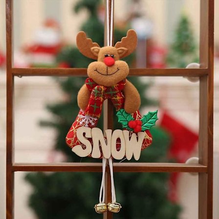 Julemanden Træbogstaver Julehængende Pynt Med Klokker