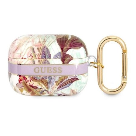 Guess GUAPHHFLU AirPods Pro-deksel lilla/lilla Flower Strap Collection