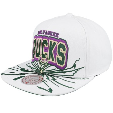 Mitchell & Ness - Milwaukee Bucks Aftershock White Snapback Snapback White Cap - NBA @ Hatstore