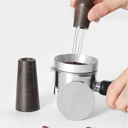 Kafferører Espresso Kafferører Fordeler Nål Rustfritt Stål Mottak Pulver Ring Sett Kaffeverktøy 53MM