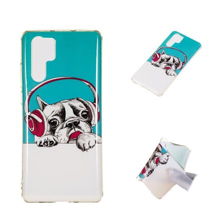 Huawei P30 Pro mörkerlysande fodral med mönster - Hund med Musik