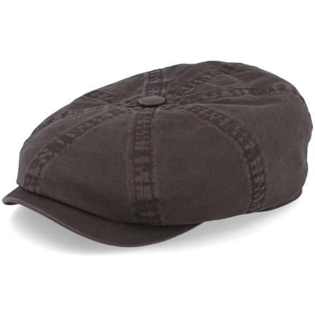 Stetson - Hatteras Delave Organic Cotton Brown Flat Cap Flatcap Brown Cap - @ Hatstore