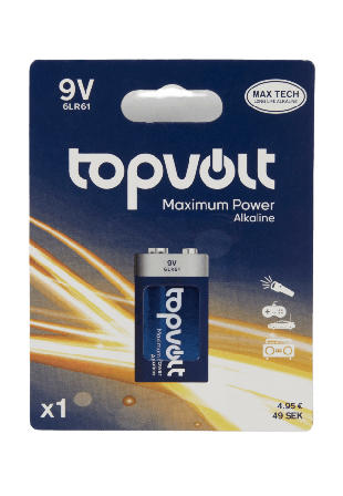 Topvolt Alkaliskt batteri 6LR61 Övriga tillbehör ONESIZE