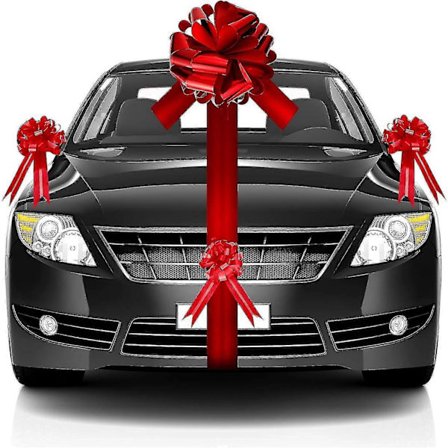 Stor bilrosettset med 50 cm rosett och 5 dragfliksdekorationer