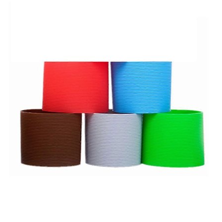 5 stk Sklisikre, Varmebestandige Silikonhylser for Glasskrus og Flasker (Tilfeldig Farge)