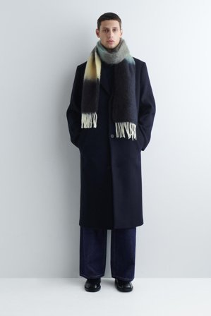 COS Homme Écharpe Frangée En Mohair in Bleu