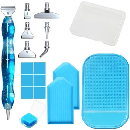 (Blå) Diamantmålningspennor Kits Diamantkonstpennor 5D Diamantmålning Tillbehör Verktyg