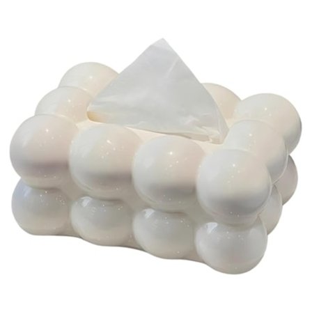 Marshmallow Tissue Opbevaringsboks Kreativ Bubble Tissue Box Tissue Dispenser Til Bil Kontor Beijiyi (hvid)
