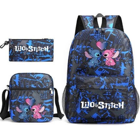 Stitch 3-delars Set Ryggsäck Mochila Barn Väskor med Kapacitet