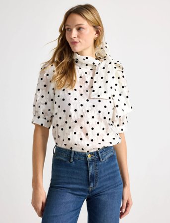 Lindex Blouse Darcy Jacquard - Black - L