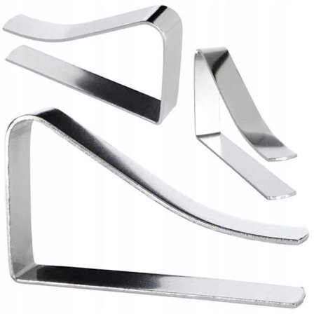 Klämmor för duk - Metall - Vit - 1 styck - Bordstillbehör - Praktisk och hållbar