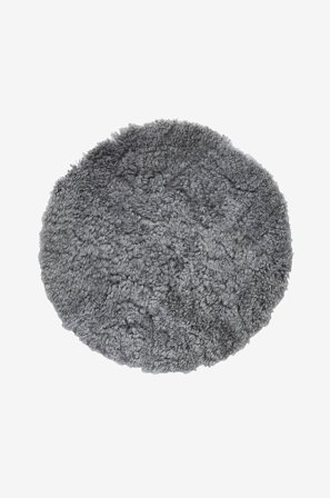 Skinnwille - Pelshynde fåreskind rund Curly - Grå - Siddehynder & stolehynder - Fra Homeroom