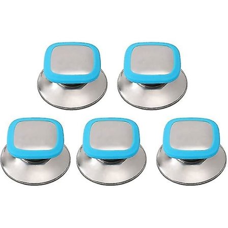 Lokknapper for panne- og pottelokk, varmebestandig silikon, blå