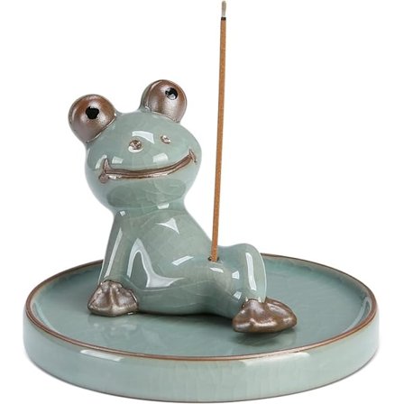 Røgelseshus, Håndlavet Røgelsesbrænder, Frø Røgelseshus til Pinde, Keramisk Røgelsesbrænderholder