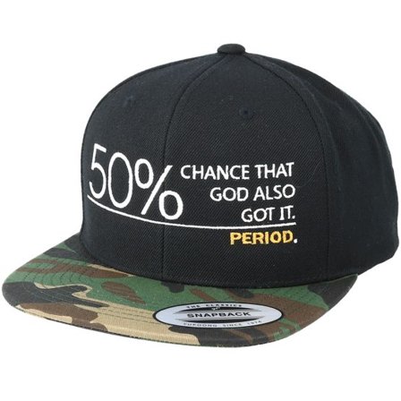 Period - Svart snapback Keps - 50% Chance Black/Camo Snapback @ Hatstore