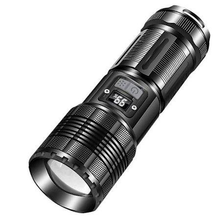 Erittäin tehokas LED-taskulamppu, sisäänrakennettu 6000 mAh akku LED-digitaalisella virranilmaisimella, sopii retkeilyyn, hätätilanteisiin