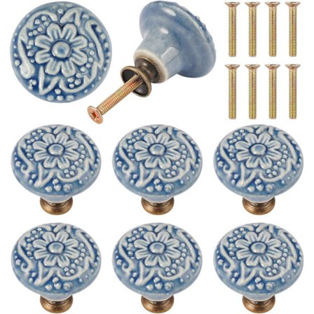 Keramiska dörrknoppar, Vintage Keramiska Dörr- och Lådknoppar, 25MM Vintage Möbelknopp med Skruvar, Lådknoppar Keramiska Lådknoppar för Byrå, C