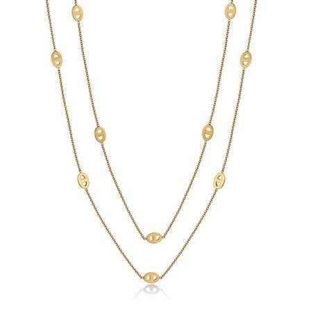 Fashionabelt nytt halsband i titanstål, 120 cm långt