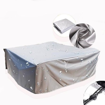 Hagemøbel trekk rektangulær/kvadratisk vanntett anti-UV 210D Oxford stoff sølv 123*123*74CM