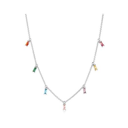 Sif Jakobs, Necklace Princess Baguette Grijs, Dames, Maat:ONE Size