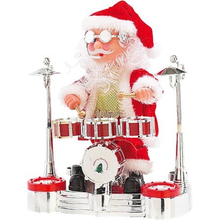 Dancing and Singing Santa Claus Drumming Christmas Dolls Musical Mobile Characters Battery Operated Decoration