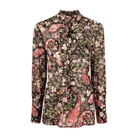 Etro Silk Chiffon Shirt , Zwart , Dames , Maat: L