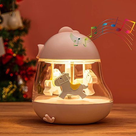Carousel Music Box Night Light For Kids, Cute Baby Toddler Nursery Bedroom Decor Lamp, Usb Rechargeable & Dimmable & Portable & Timer,christmas Gifts