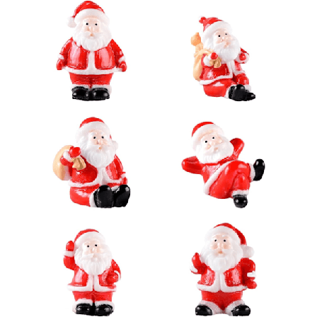 Julenissen Mini Julepynt Julepynt i Miniatyrsett Søte Harpiks Julenissefigurer Mikrolandskapspynt Skriveborddekorasjon 1