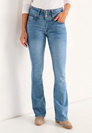 Cellbes of Sweden - Boot cut jeans med høy midje i lys blå / denim for damer i størrelse 60L