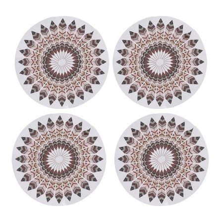 4 stk. Bohemske Runde Varmebestandige Spisebrikker Anti-Skålding Vestlige Bordbrikke Sett