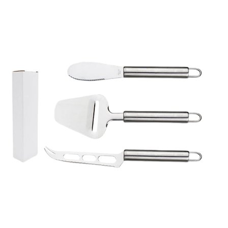 Juustoveitsisetti ruostumattomasta teräksestä, 3-osainen setti juustolevitintä ja voiveitsiä