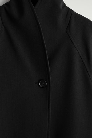 COS Belted Wool-Blend Shawl-Collar Jacket in Black - Women