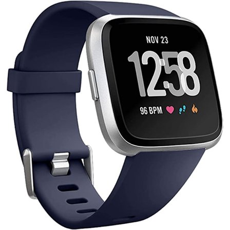 Smartwatch-armbandet är kompatibelt med Fitbit Versa Smartwatch, Versa 2 och Versa Lite se-klockor för kvinnor och män (marinblå-L)
